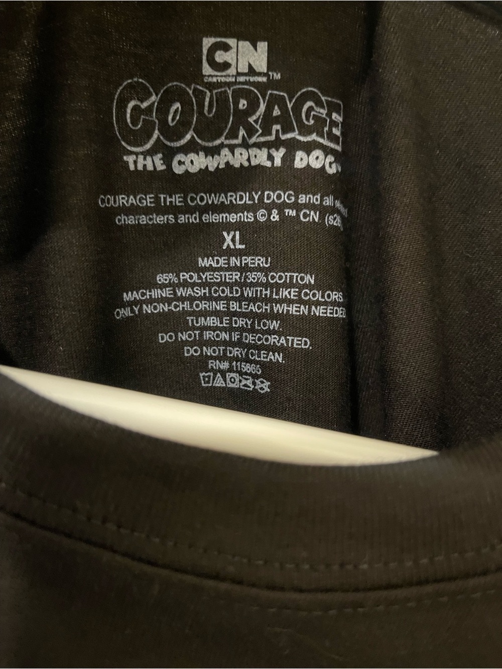 Vintage Cartoon Network Courage the Cowardly Dog Black Graphic T-Shirt Men's XL - Picture 4 of 4